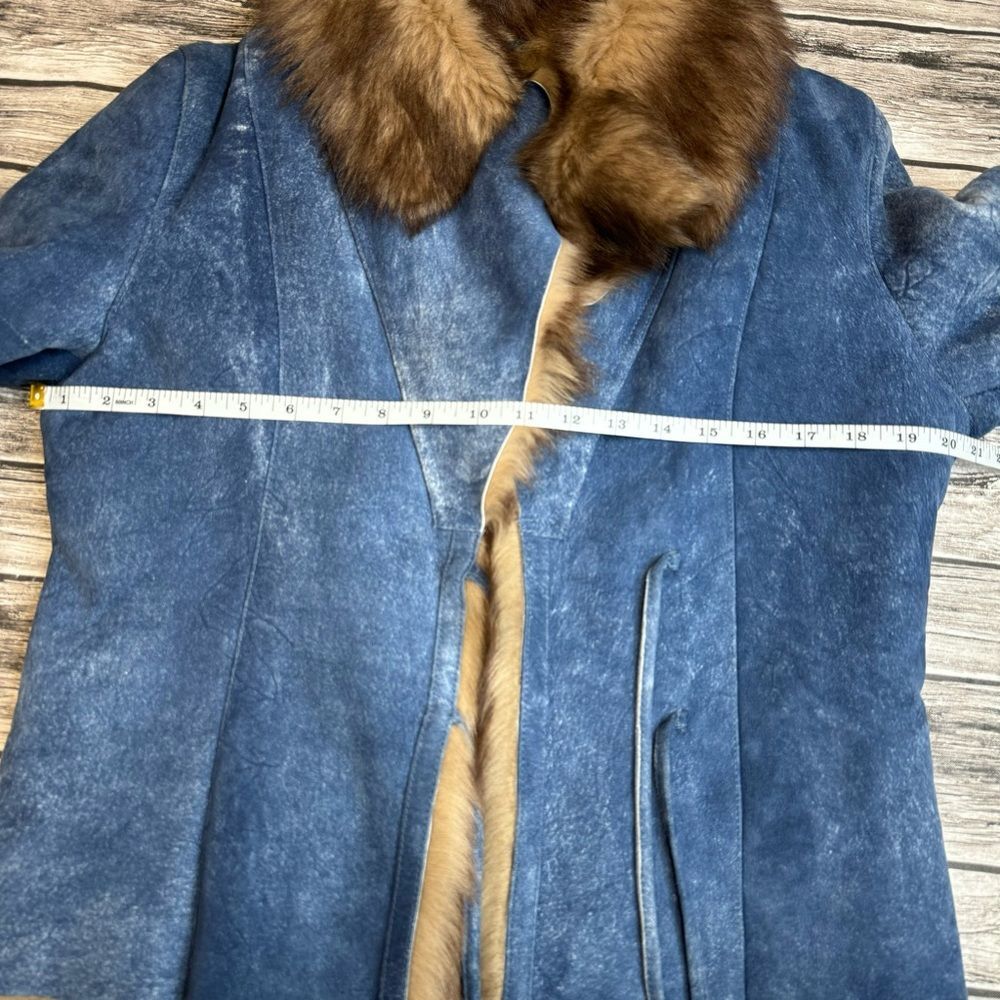 Gold East Spain Women’s Vintage Suede Leather Crop Coat Jacket Medium M - Picture 14 of 16